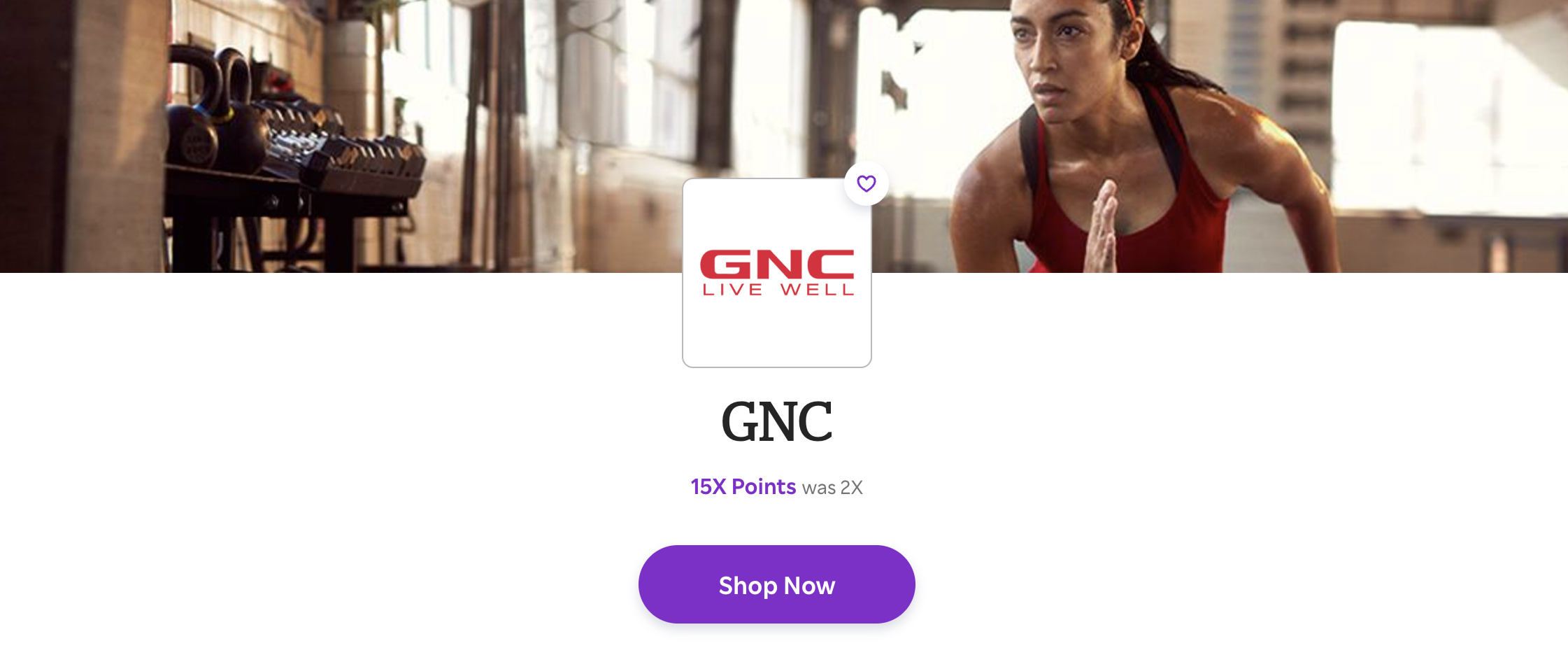 GNC on Rakuten: 15X Points, was 2X, with a Shop Now button